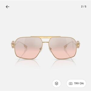 *Last Chance* Versace Gold Frame Sunglasses with Pink Gradient Lenses